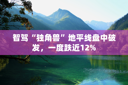 智驾“独角兽”地平线盘中破发，一度跌近12%