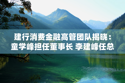 建行消费金融高管团队揭晓：童学峰担任董事长 李建峰任总裁 均出身建行