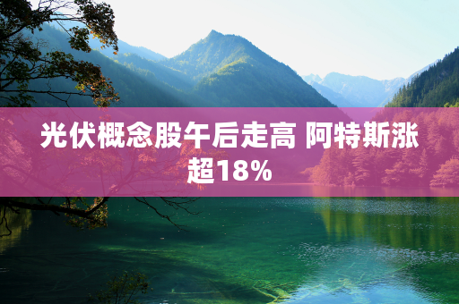 光伏概念股午后走高 阿特斯涨超18%