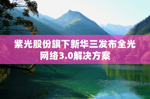 紫光股份旗下新华三发布全光网络3.0解决方案