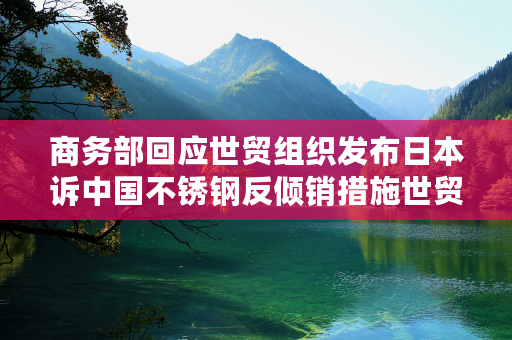 商务部回应世贸组织发布日本诉中国不锈钢反倾销措施世贸争端案专家组报告