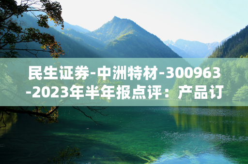 民生证券-中洲特材-300963-2023年半年报点评：产品订单旺盛，下游多点开花助推成长-230817