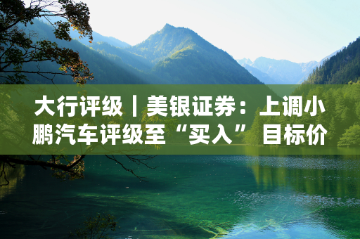 大行评级｜美银证券：上调小鹏汽车评级至“买入” 目标价上调至86港元