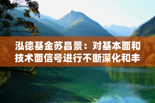 泓德基金苏昌景：对基本面和技术面信号进行不断深化和丰富