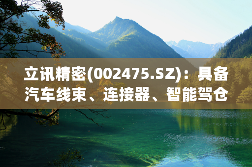 立讯精密(002475.SZ)：具备汽车线束、连接器、智能驾仓、智能驾驶等完整的产品能力和储备