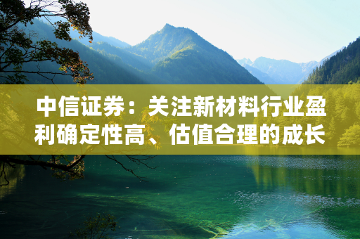 中信证券：关注新材料行业盈利确定性高、估值合理的成长标的