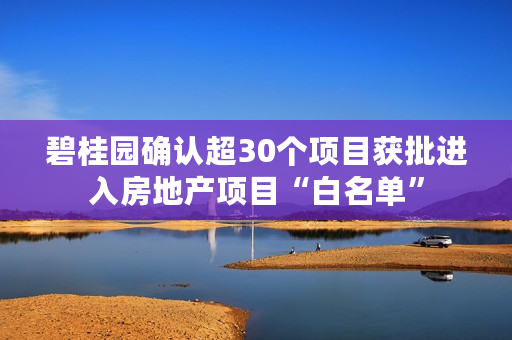 碧桂园确认超30个项目获批进入房地产项目“白名单”