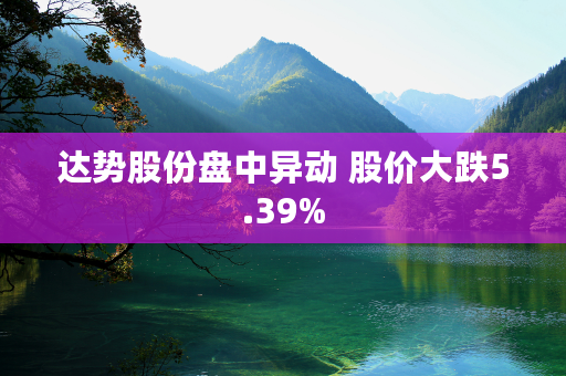 达势股份盘中异动 股价大跌5.39%