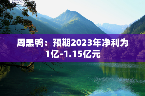 周黑鸭：预期2023年净利为1亿-1.15亿元