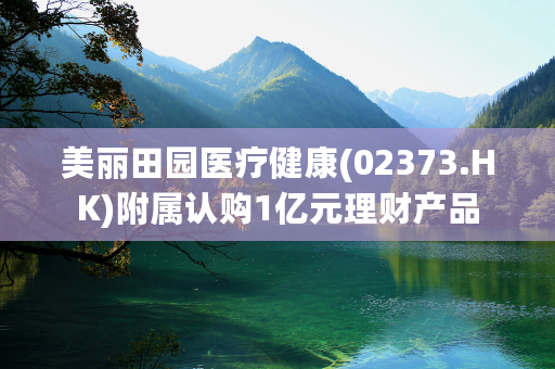 美丽田园医疗健康(02373.HK)附属认购1亿元理财产品