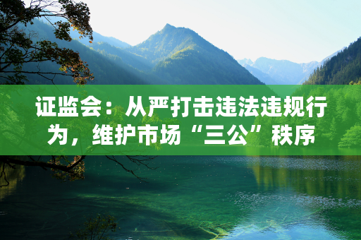 证监会：从严打击违法违规行为，维护市场“三公”秩序