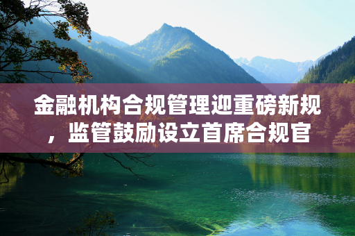 金融机构合规管理迎重磅新规，监管鼓励设立首席合规官