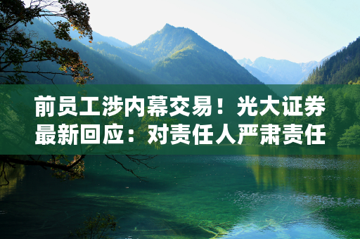 前员工涉内幕交易！光大证券最新回应：对责任人严肃责任追究 进一步开展全面自查整