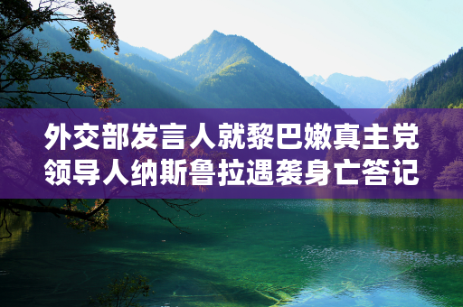 外交部发言人就黎巴嫩真主党领导人纳斯鲁拉遇袭身亡答记者问